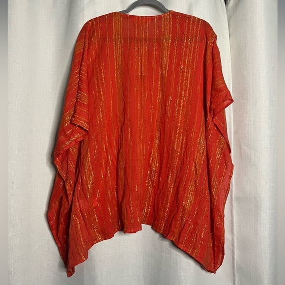 Michael Kors Orange and Gold Swimsuit Coverup Kaftan Medium - Picture 3 of 11